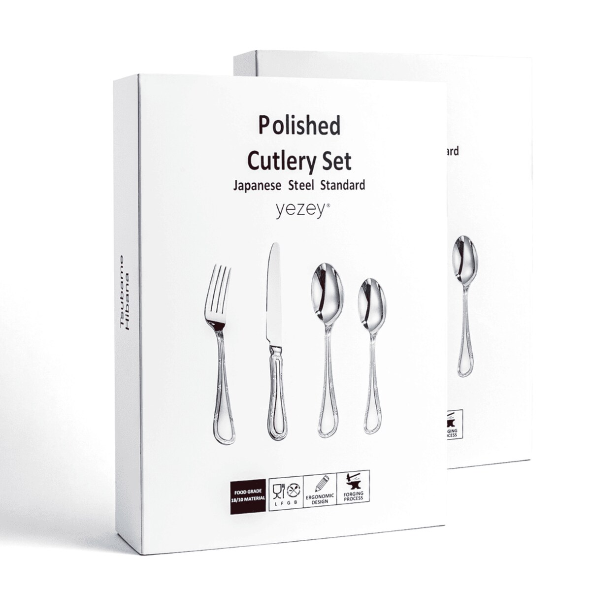 Sztućce srebrne Hibana 48 szt. Japońska stal 18/10 SUS304 Ręcznie polerowane Połysk Ze zdobieniami