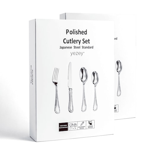 Sztućce srebrne Hibana 48 szt. Japońska stal 18/10 SUS304 Ręcznie polerowane Połysk Ze zdobieniami