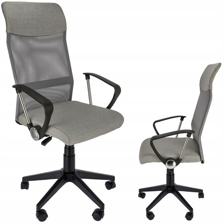 Fotel Krzesło Do Biurka Biura Zoom Tkanina Szary Melanż