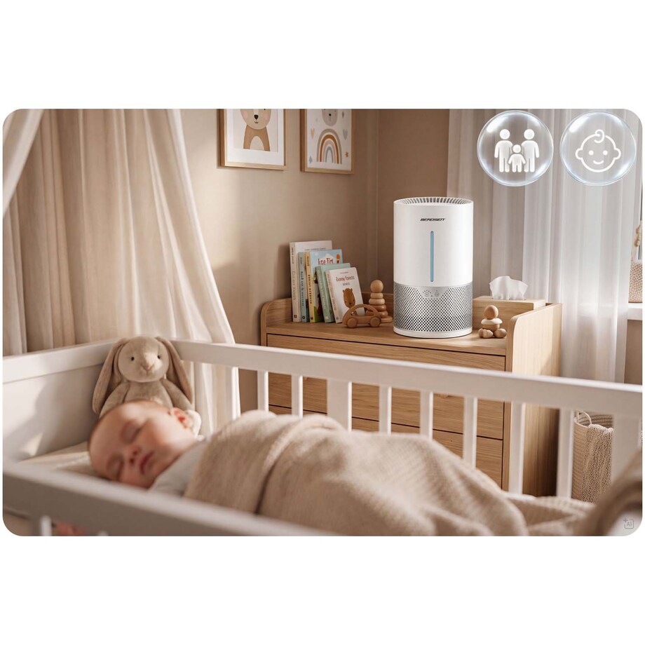 Nawilżacz powietrza Berdsen BD-503 ewaporacyjny 350 ml/h 5L oczyszczacz biały