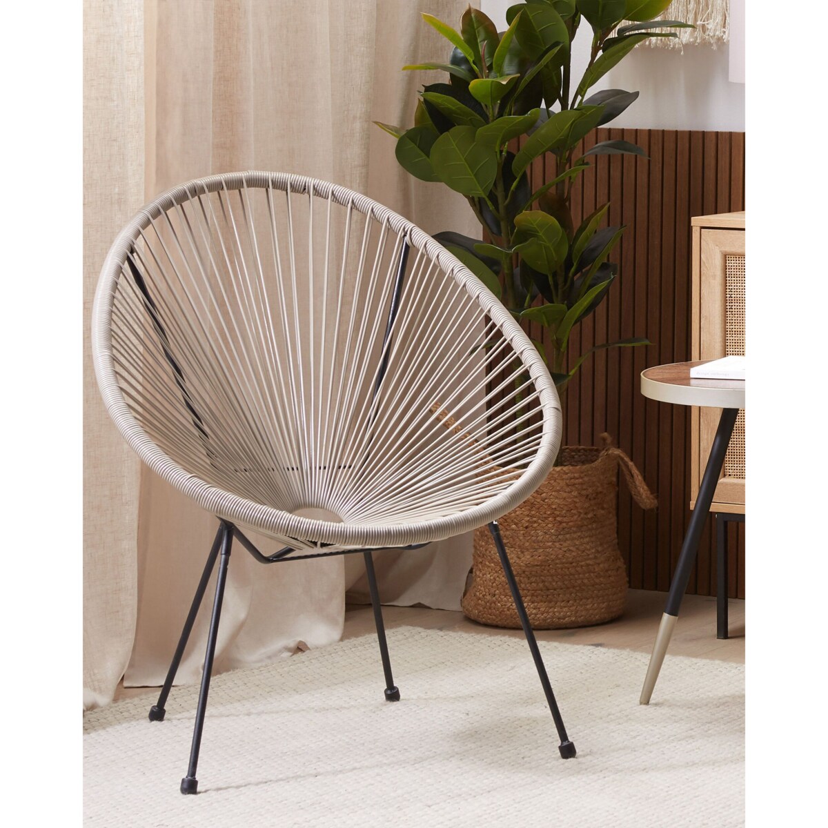 Krzesło z technorattanu jasnoszare ACAPULCO II