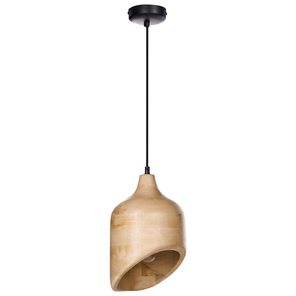 Lampa wisząca GANDAKI Drewno mango Jasnobrązowy