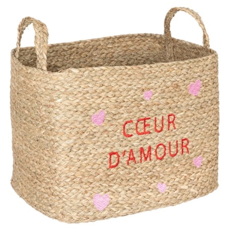 Kosze 3 szt. trawa morska z serduszkami