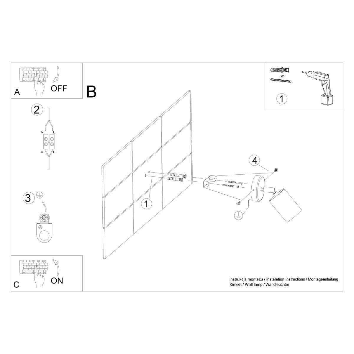 Kinkiet VERDO czarny