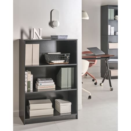 Regał na książki 3 półki ZEHNA 117 cm Czarny