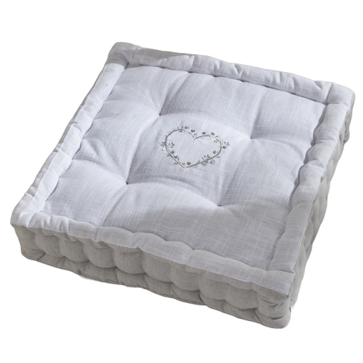 Poduszka do siedzenia na podłodze CONSTANCE, muślinowa bawełna, 40 x 40 x 10 cm