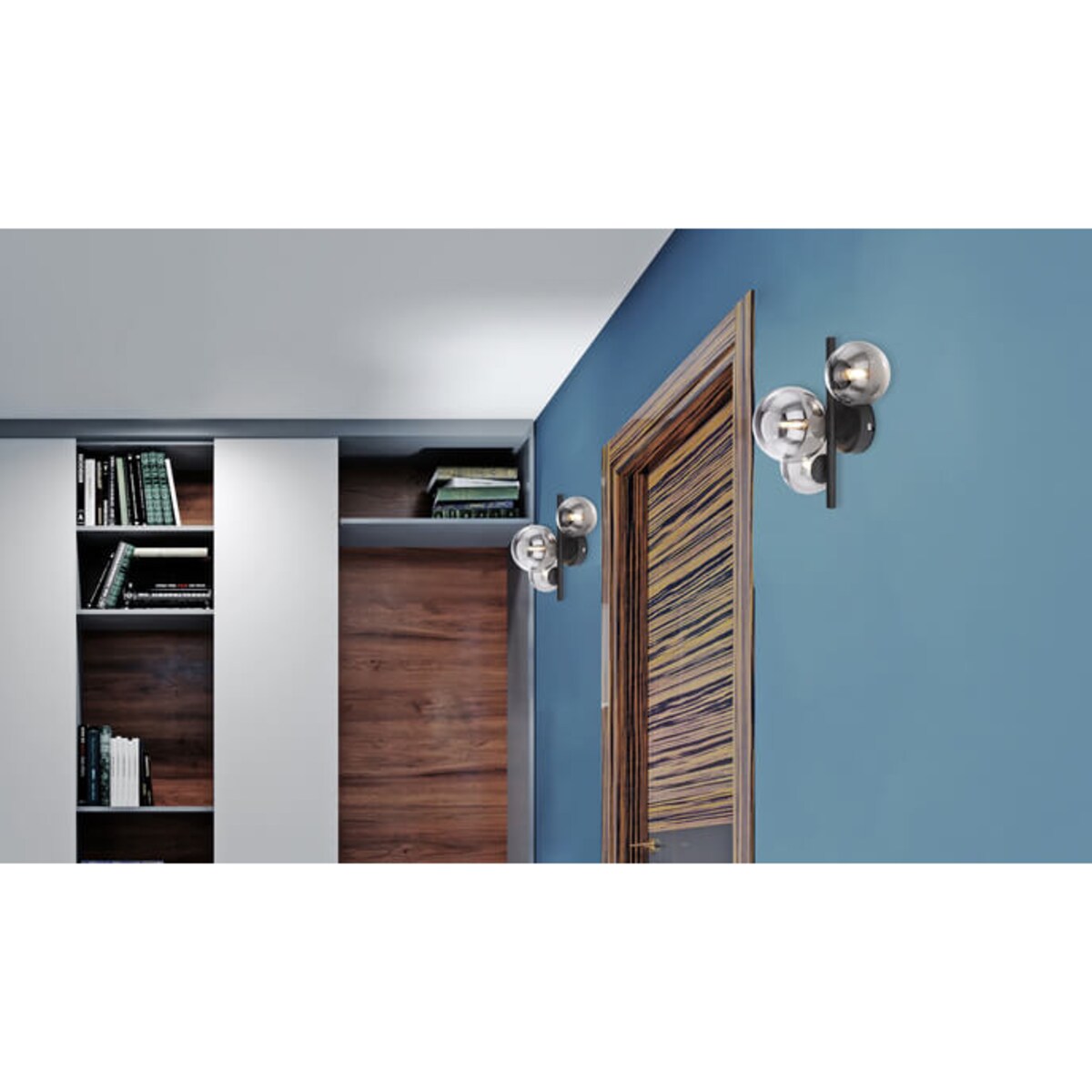 Sufitowa lampa Riha 56133-3W szklana czarna grafitowa