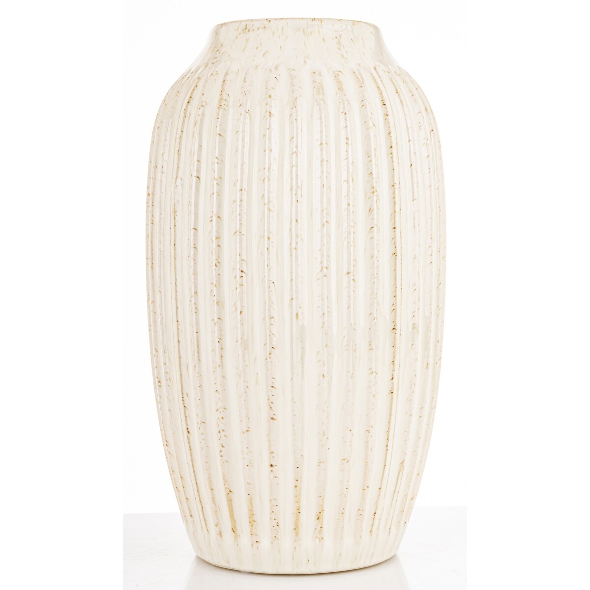 Osłonka wazon ceramiczny prążkowany 31x16x16 cm FIBI-2 biały