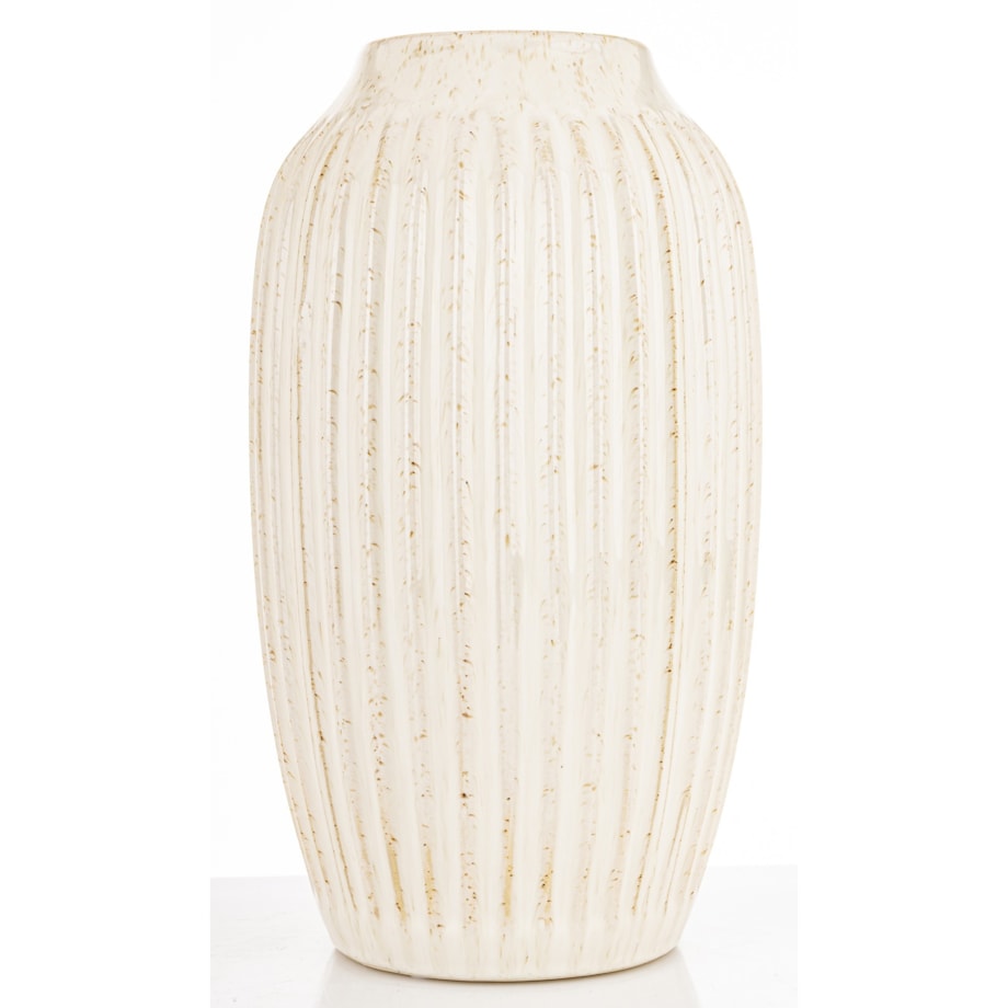 Osłonka wazon ceramiczny prążkowany 31x16x16 cm FIBI-2 biały