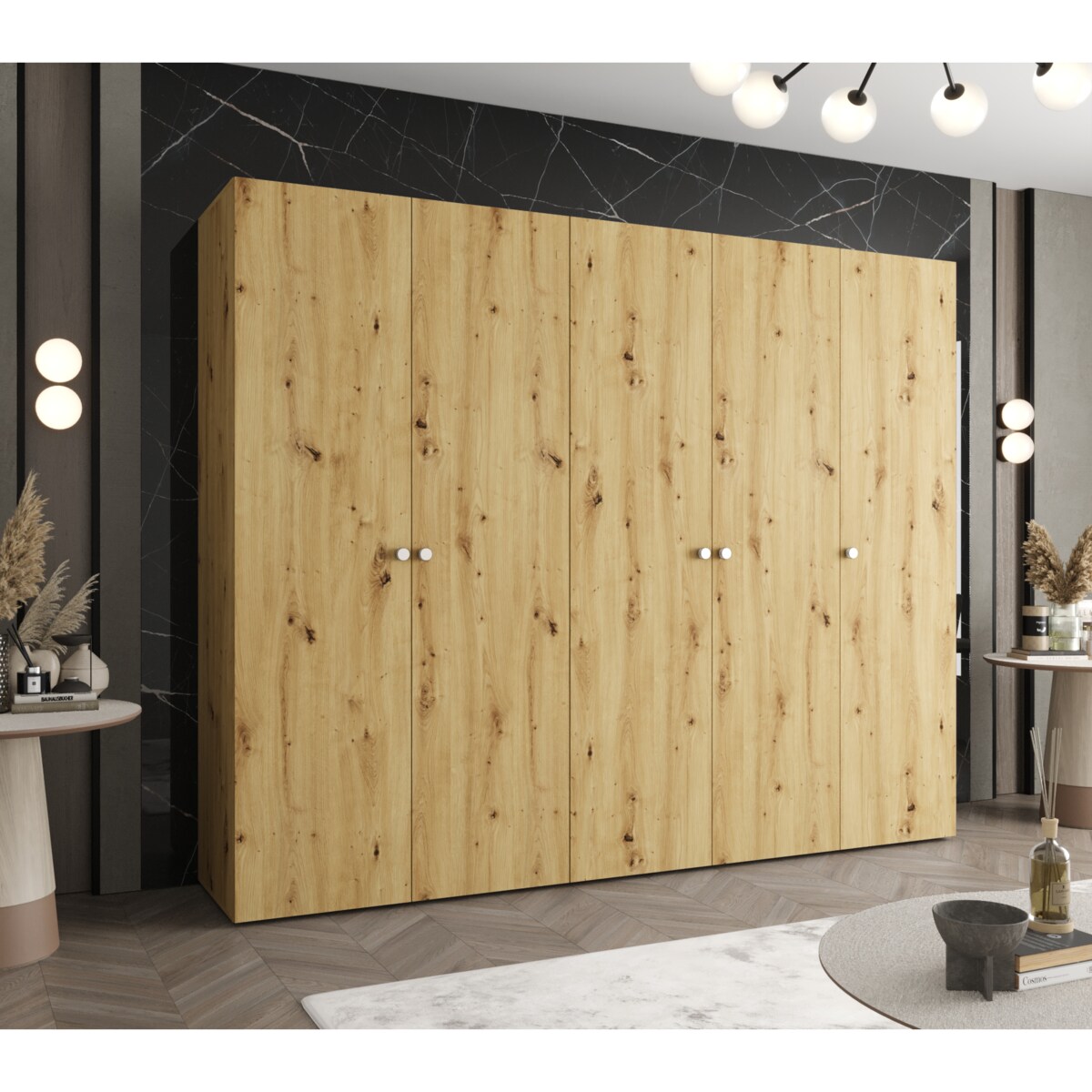 Szafa uchylna otwierana PARMA 1 250 wys. 202 cm Artisan + u. Srebrny