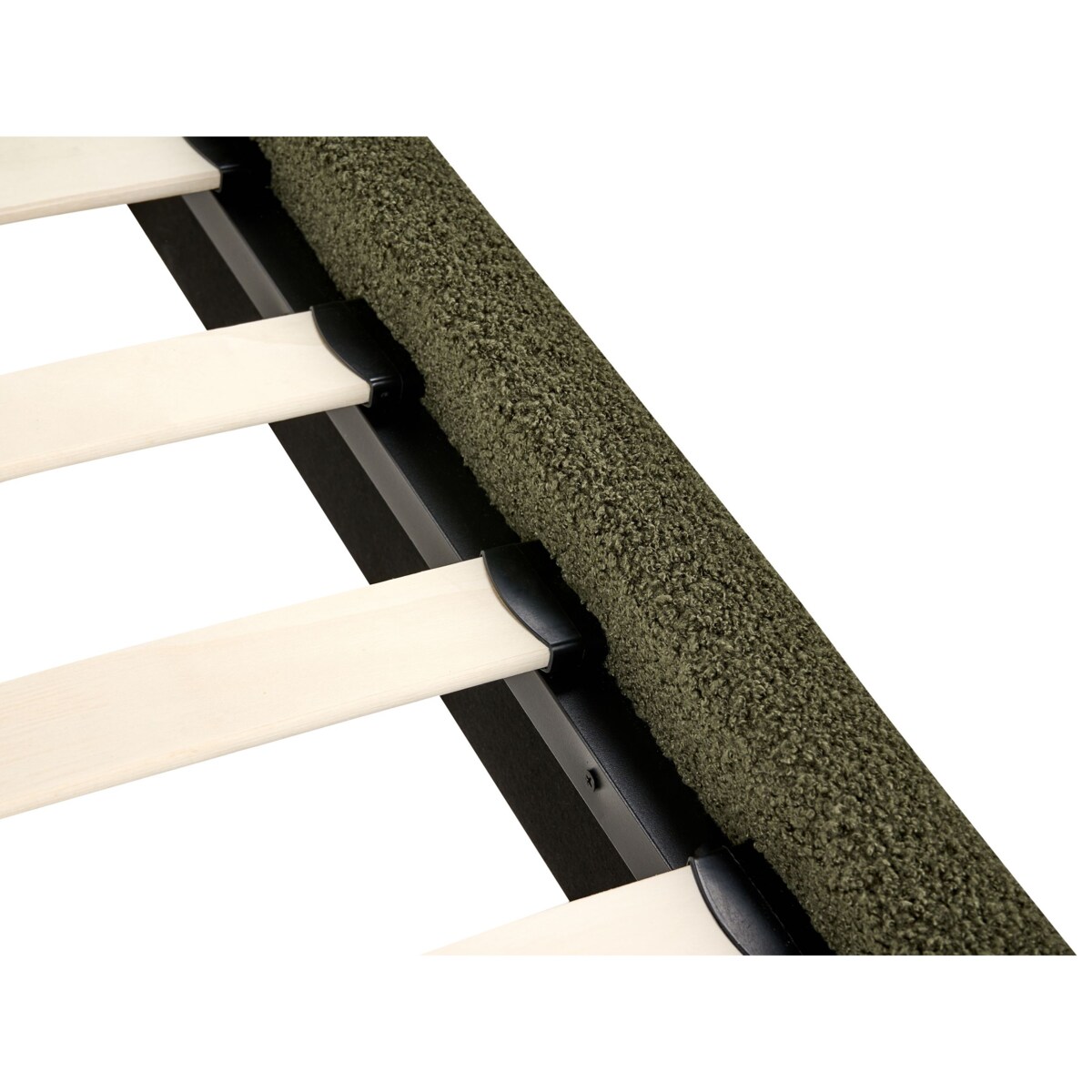 Łóżko bez zagłówka Boucle ROANNE 140 x 200 cm Ciemnozielony