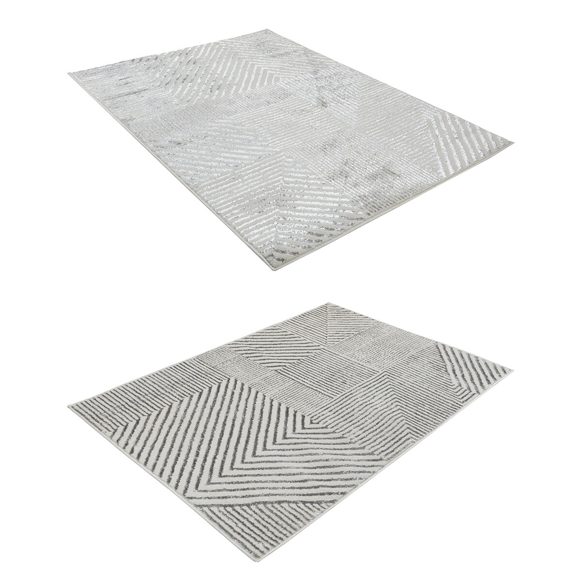 Dywan nowoczesny Tori 67x120 cm e-floor OEKO-TEX geometryczny szary