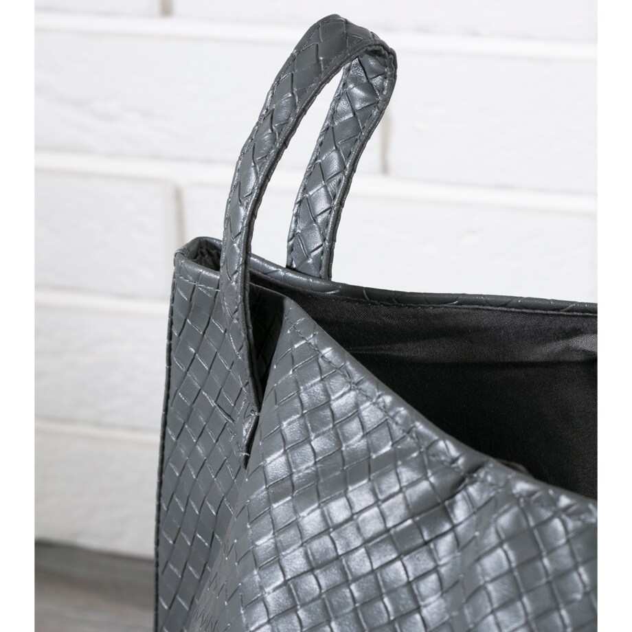 TORBA plażowa, na zakupy EKO-SKÓRA szara