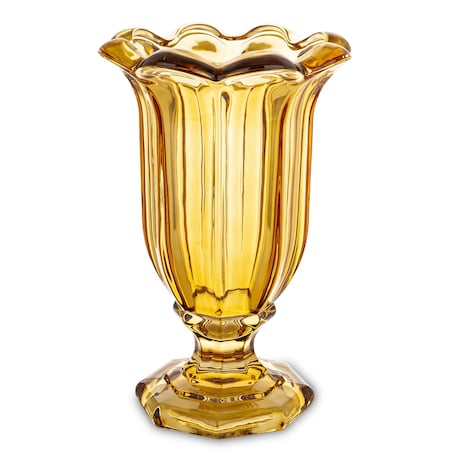 Wazon szklany 32x20x20 cm TAZZA-2 na nóżce bursztynowy