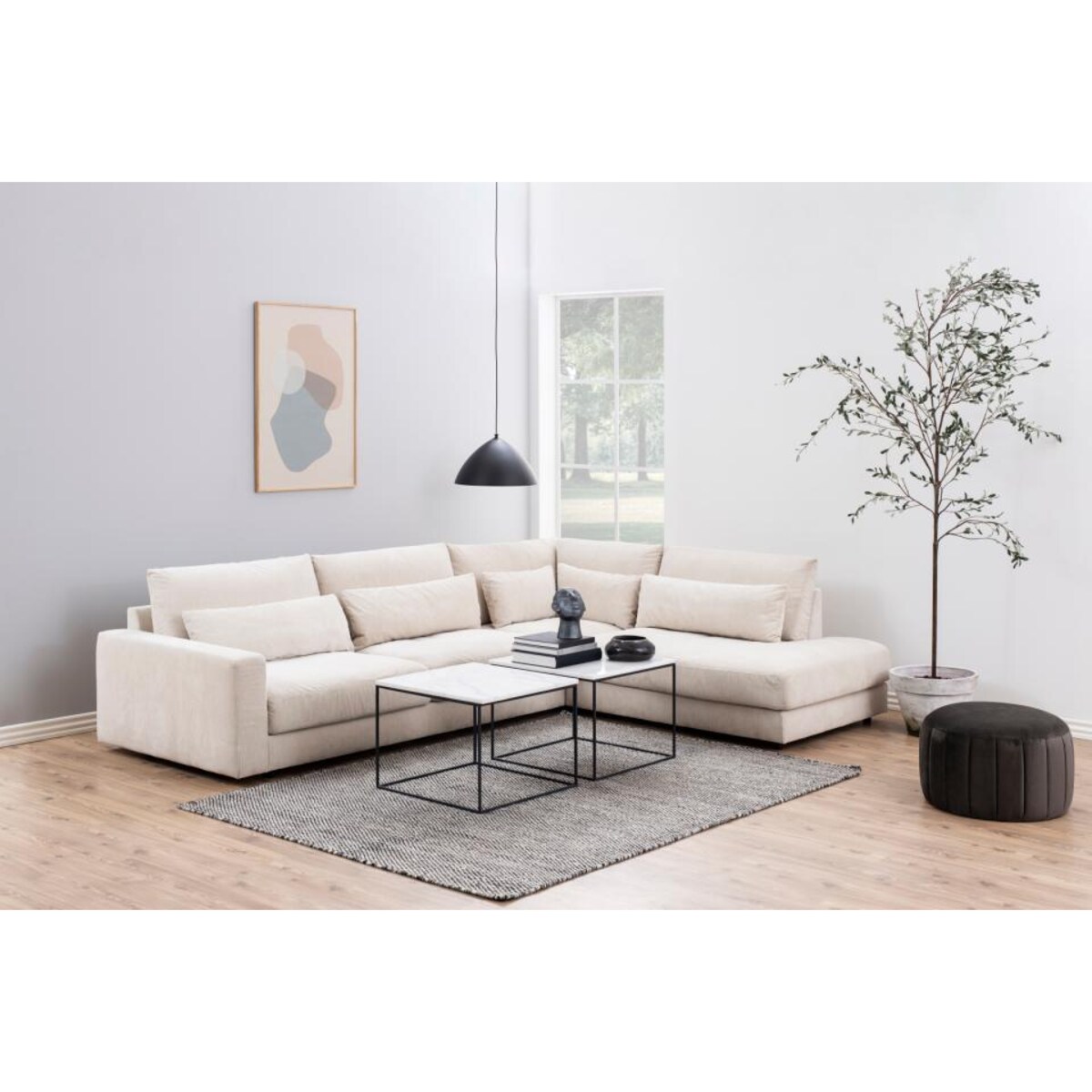 Stolik kawowy Bolton kwadratowy marmur czarny/biały