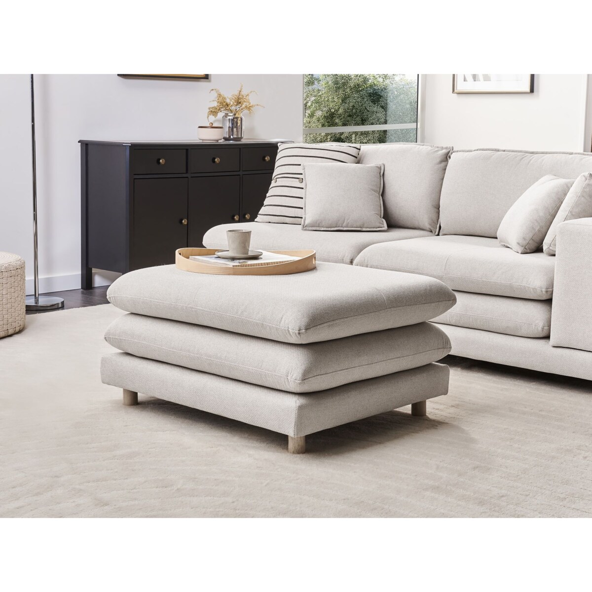 Otomana HEDEN Beżowy Tkanina