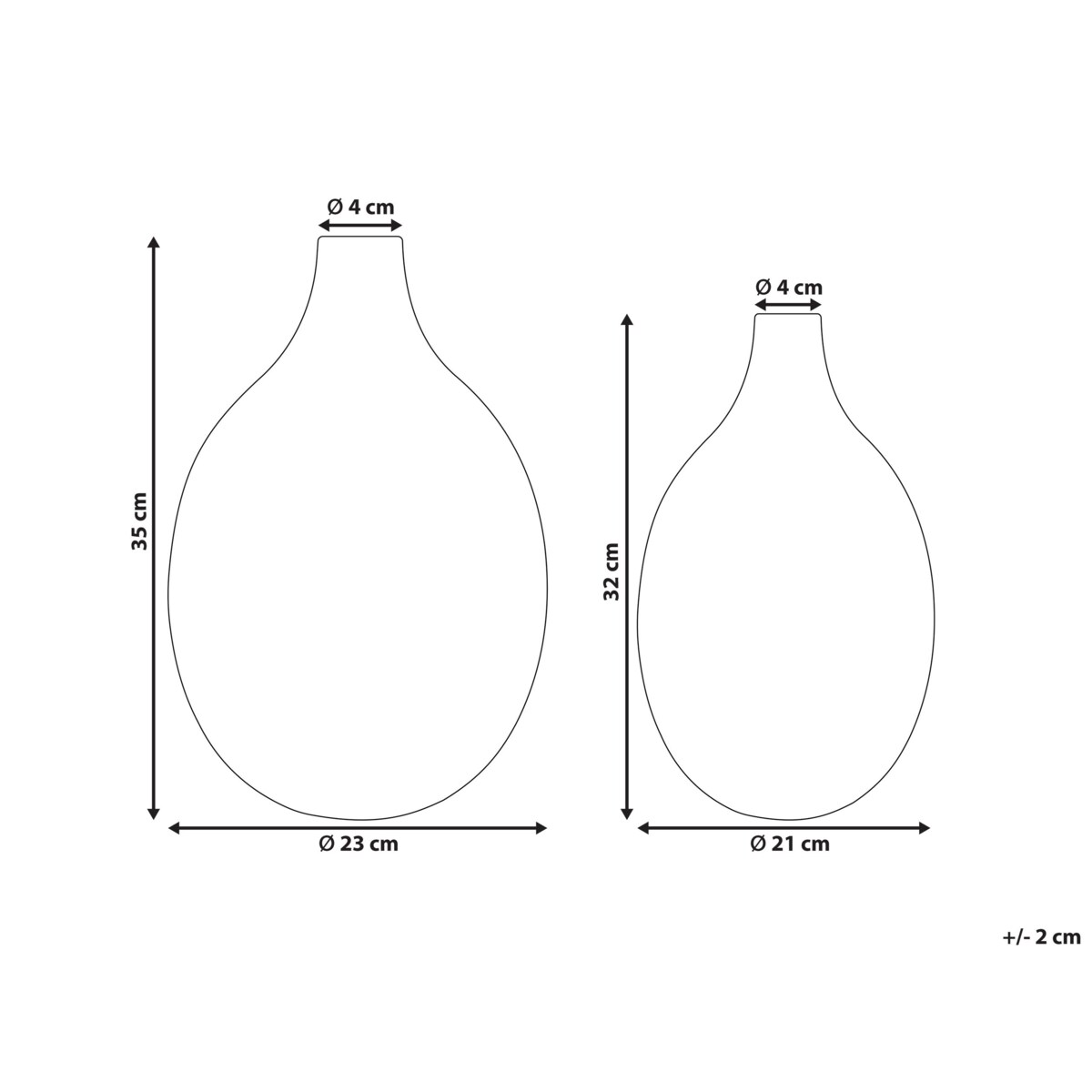 Zestaw 2 wazonów na kwiaty metalowy złoty MOHENJO