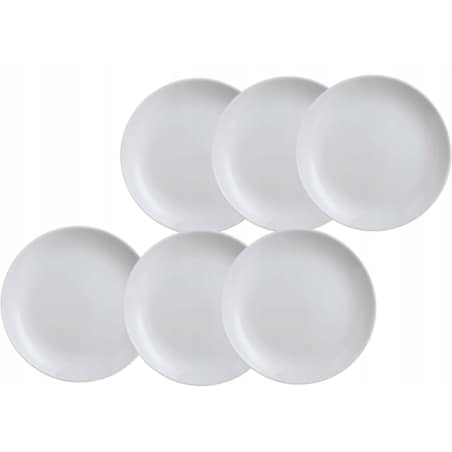 6x TALERZ PŁYTKI OBIADOWY szare 25cm LUMINARC diwali gładkie szkło na obiad
