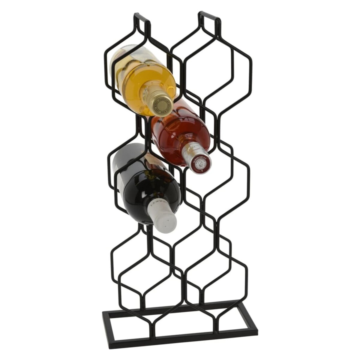Stojak na wino metalowy, na 8 butelek, wys. 48 cm, kolor czarny