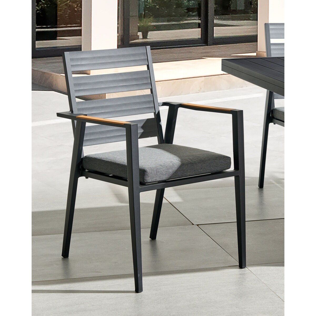 Zestaw 4 krzeseł ogrodowych czarny TAVIANO