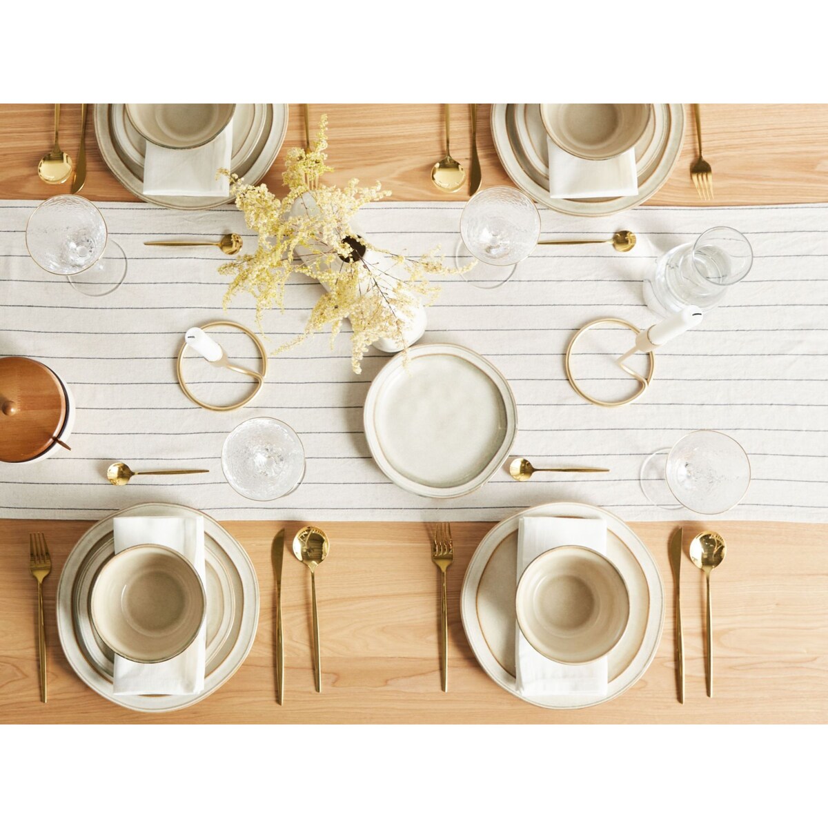 Zastawa stołowa 24-częściowa CHIVES Kamionka Jasnobeżowy