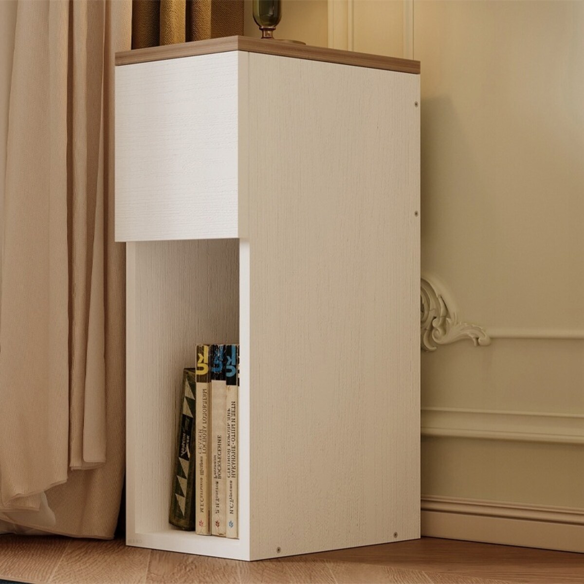 Szafka nocna wąska z szufladą stolik z półką nowoczesny loft sypialni 55 cm