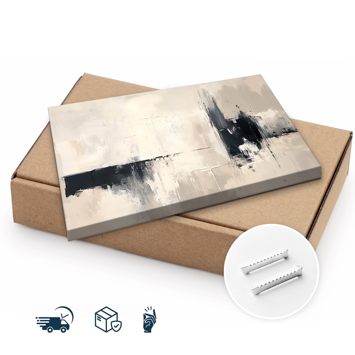 Obraz Canvas Do Salonu Sypialni Beżowa Abstrakcja Styl Boho 30x20cm