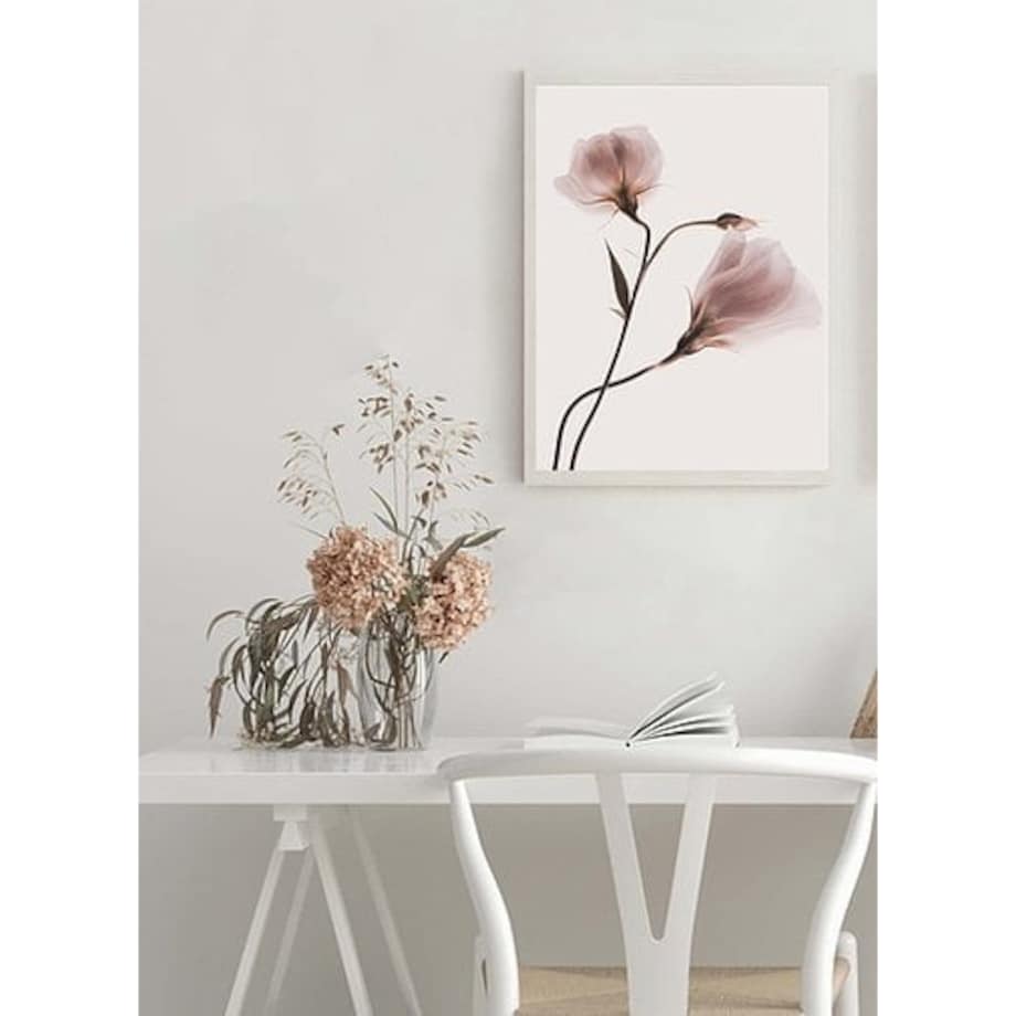 Poster Story, Plakat, Obraz - Różowe Pastelowe Kwiaty No2, wymiary 30 x 42 cm