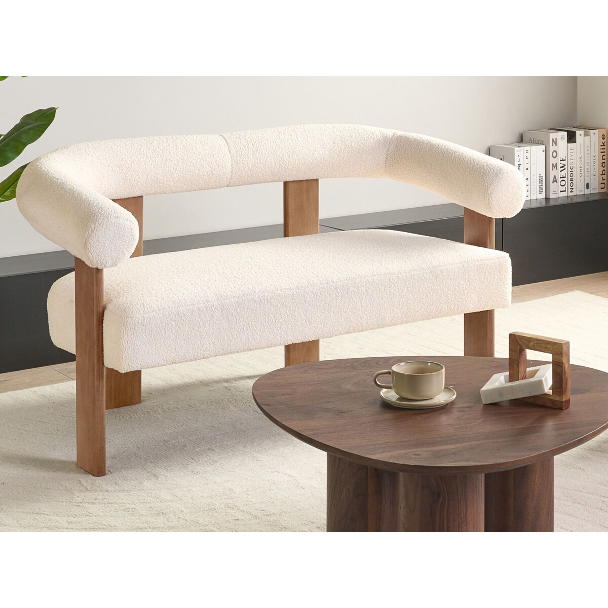 Sofa ILBRO Boucle Złamana biel dla 2 osób