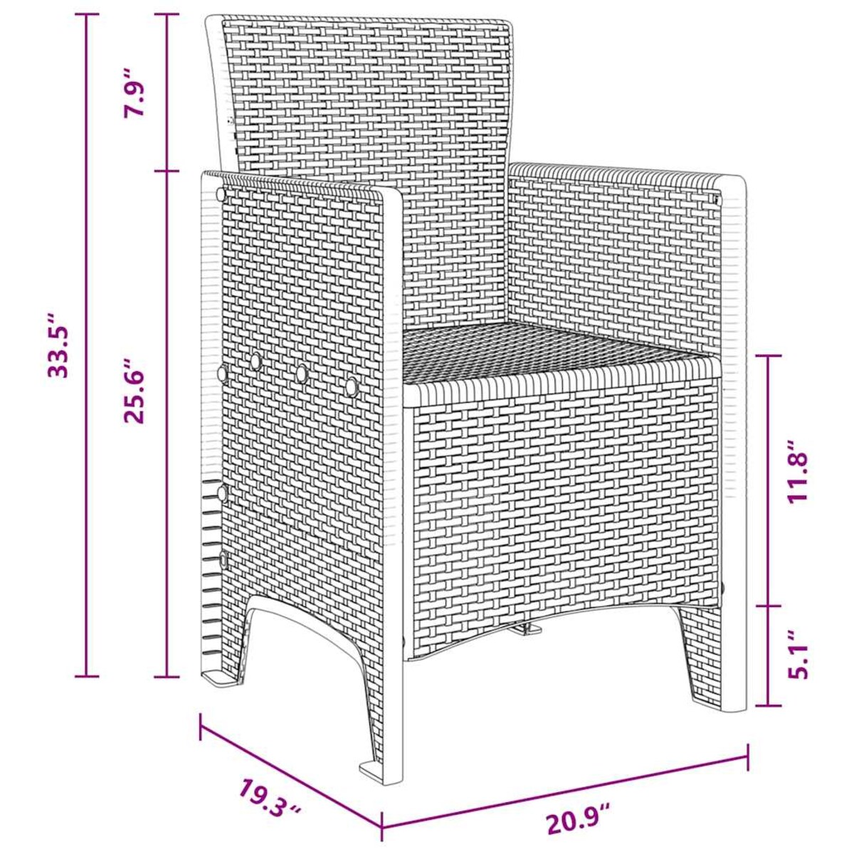 vidaXL Zestaw do jadalni w ogrodzie z poduszką 11 pcs Brązowy rattan