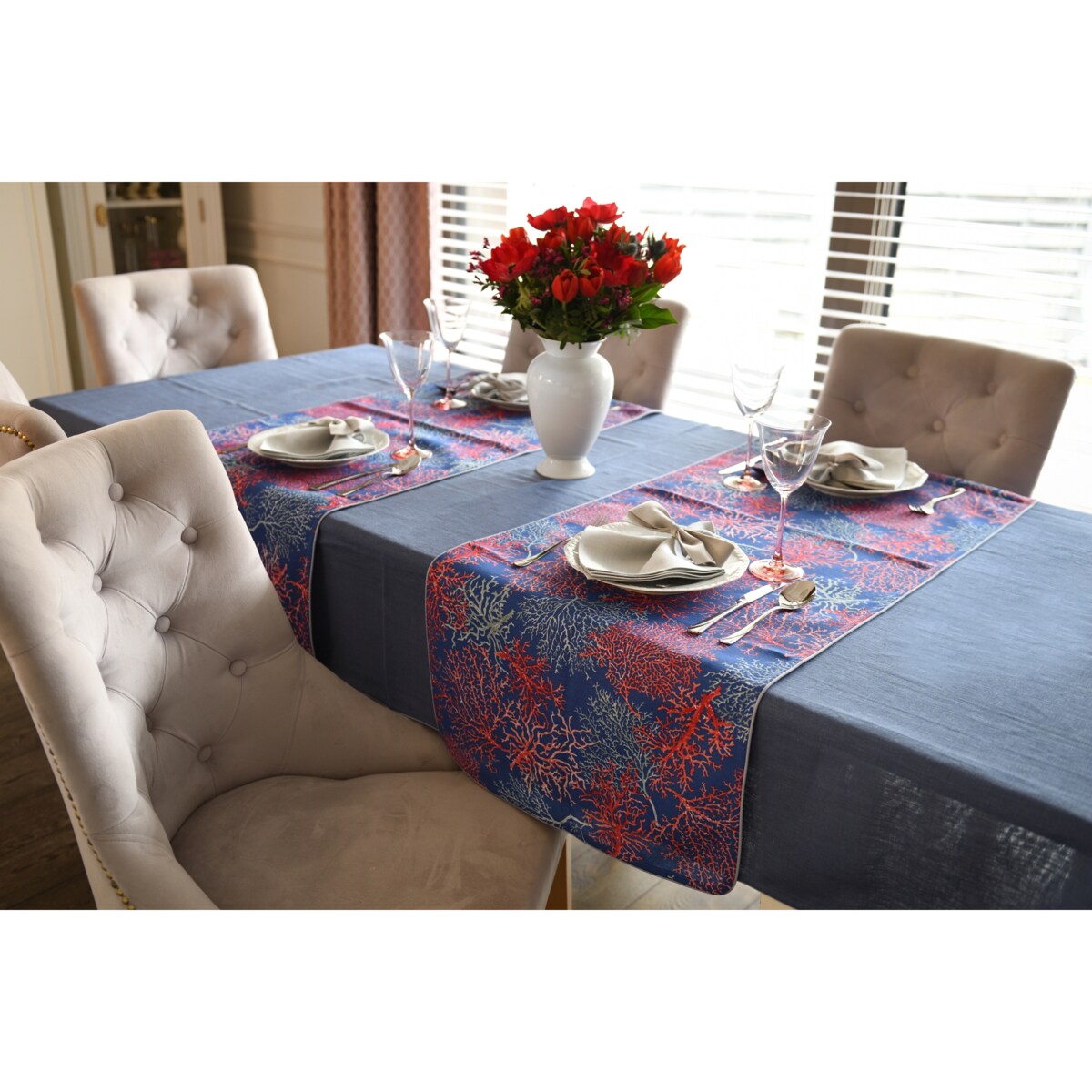 Podkładki dwustronne Seaweed & Royal Blue