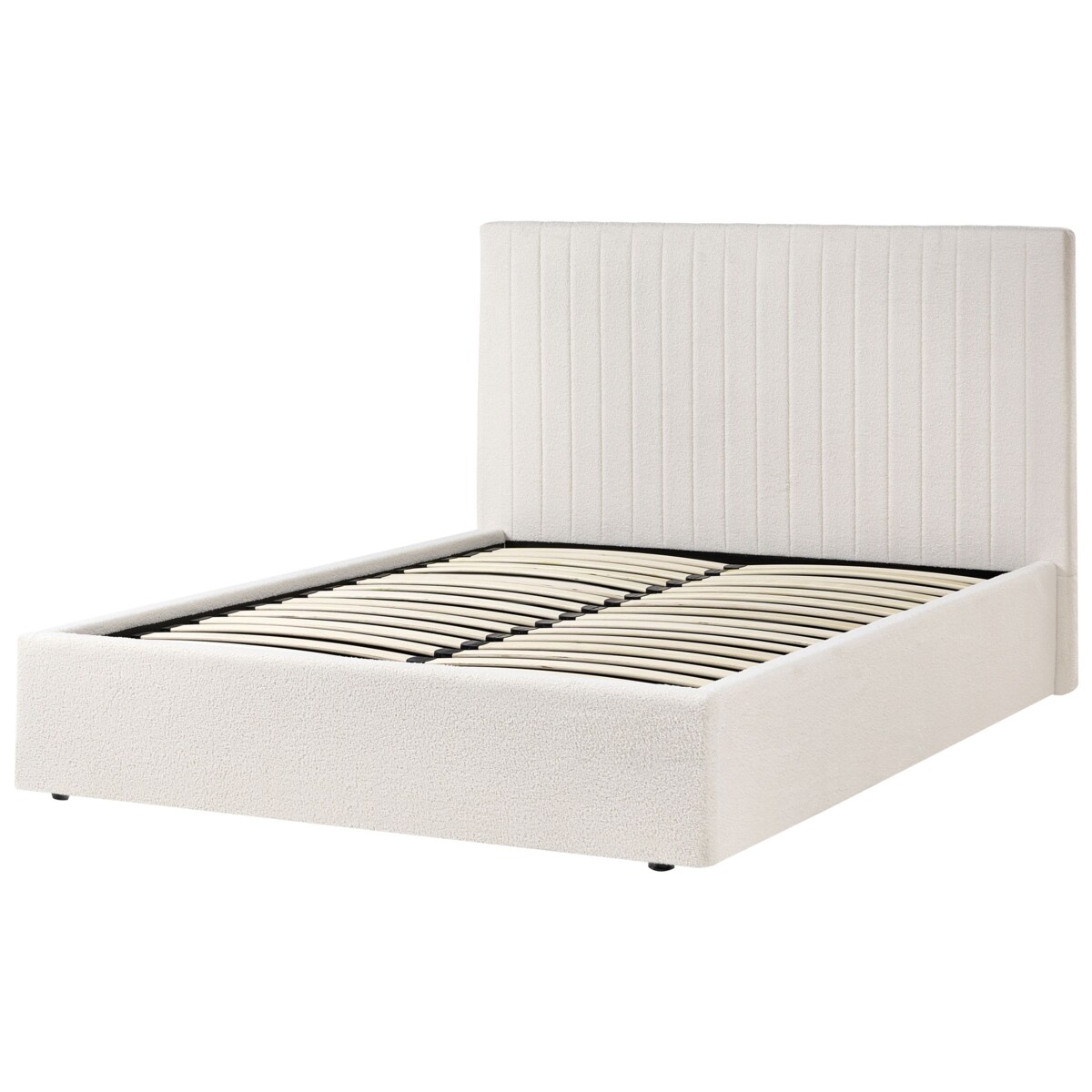 Łóżko z pojemnikiem Boucle VION 140 x 200 cm Złamana biel