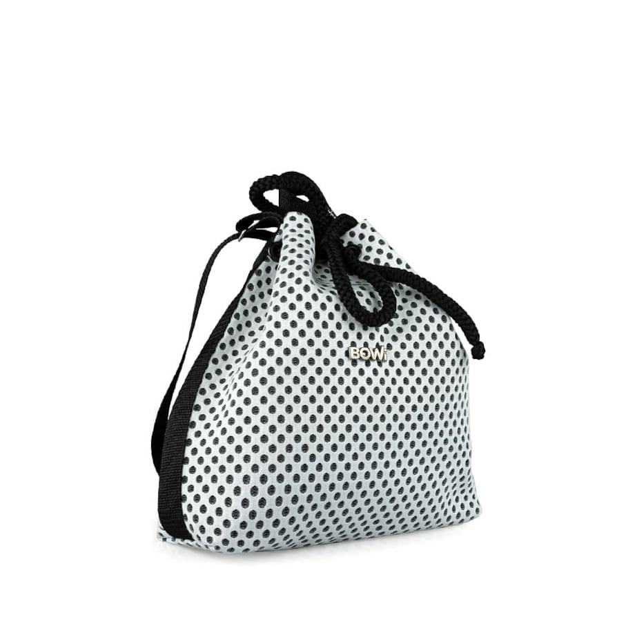 Torba na ramię w grochy z kieszonką i sznurkiem do ściągnięcia