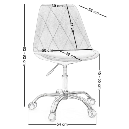 Krzesło do biurka DUBLIN WELUROWE OBROTOWE czarne