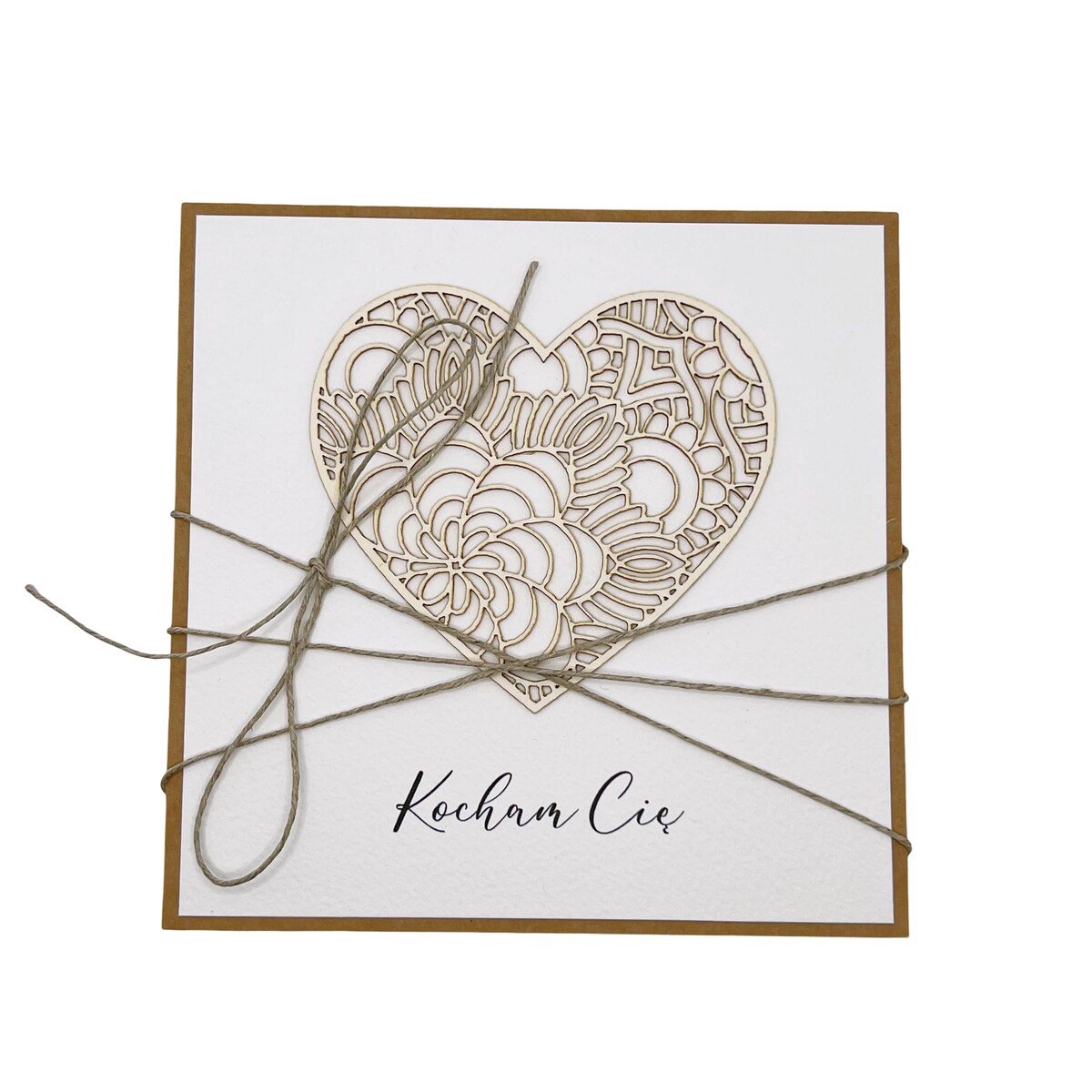 Wyjątkowa ręcznie robiona kartka prezent na walentynki, walentynkowa - walentynka Kocham Cię