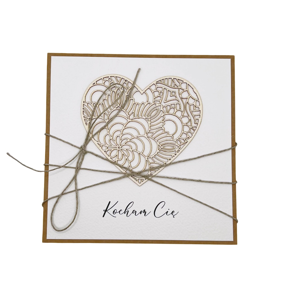 Wyjątkowa ręcznie robiona kartka prezent na walentynki, walentynkowa - walentynka Kocham Cię