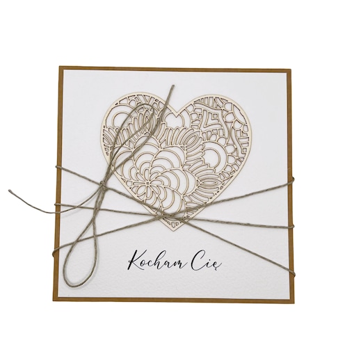 Wyjątkowa ręcznie robiona kartka prezent na walentynki, walentynkowa - walentynka Kocham Cię