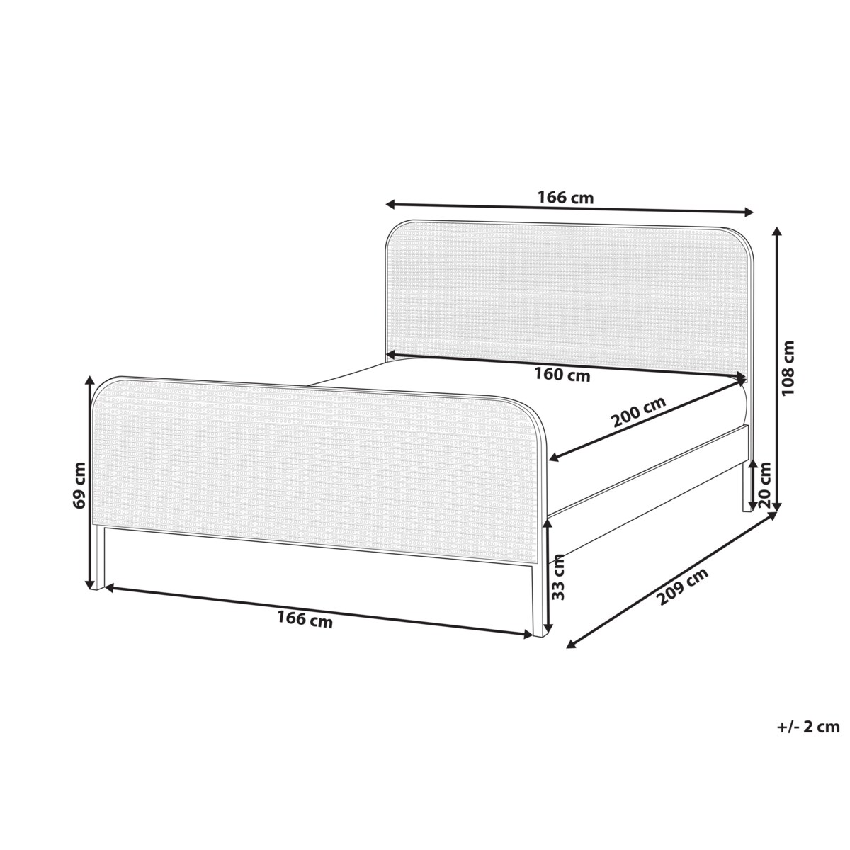 Łóżko Drewno sosnowe GONFARON 160 x 200 cm Jasnobrązowy