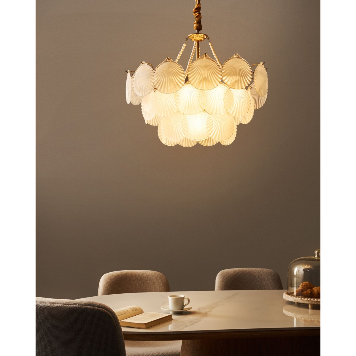 Żyrandol BIGOTE Szkło Mosiężny