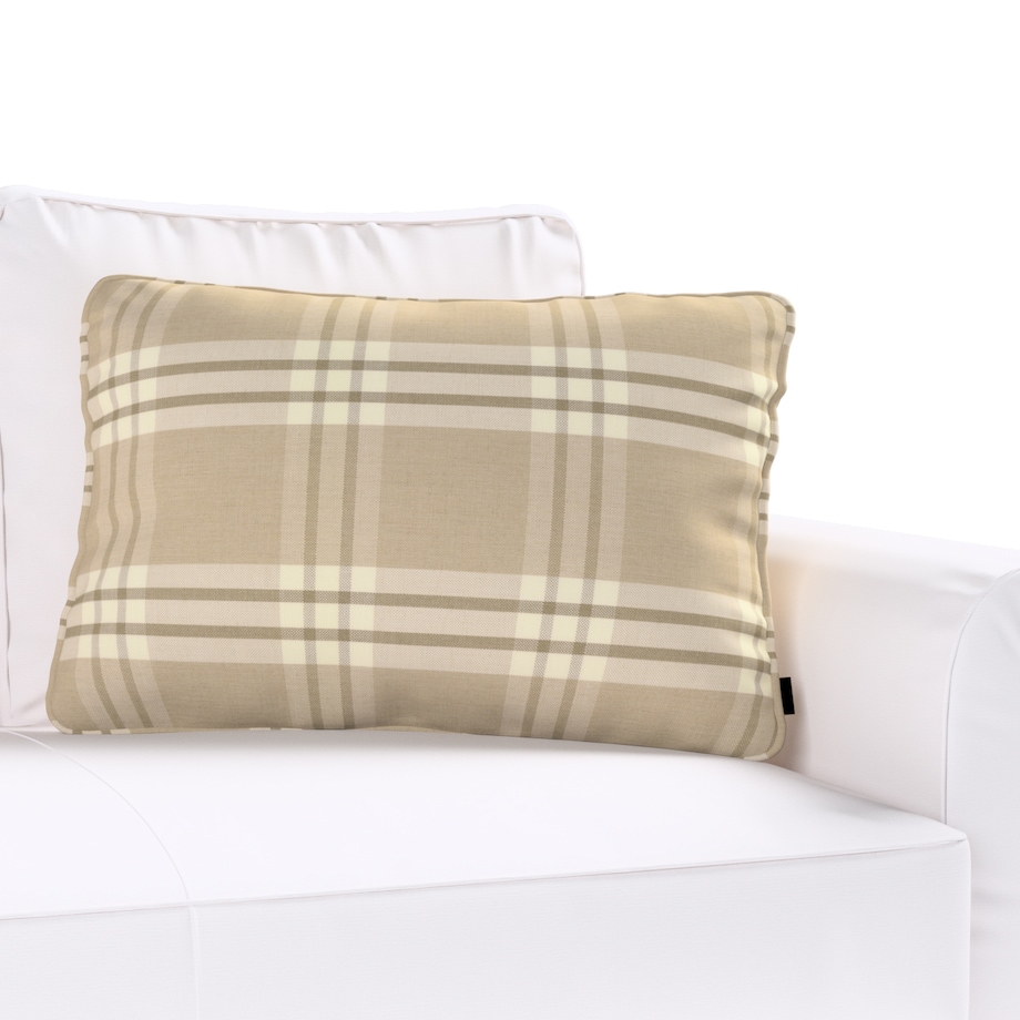 Poszewka Gabi na poduszkę prostokątna 60x40 krata beżowa