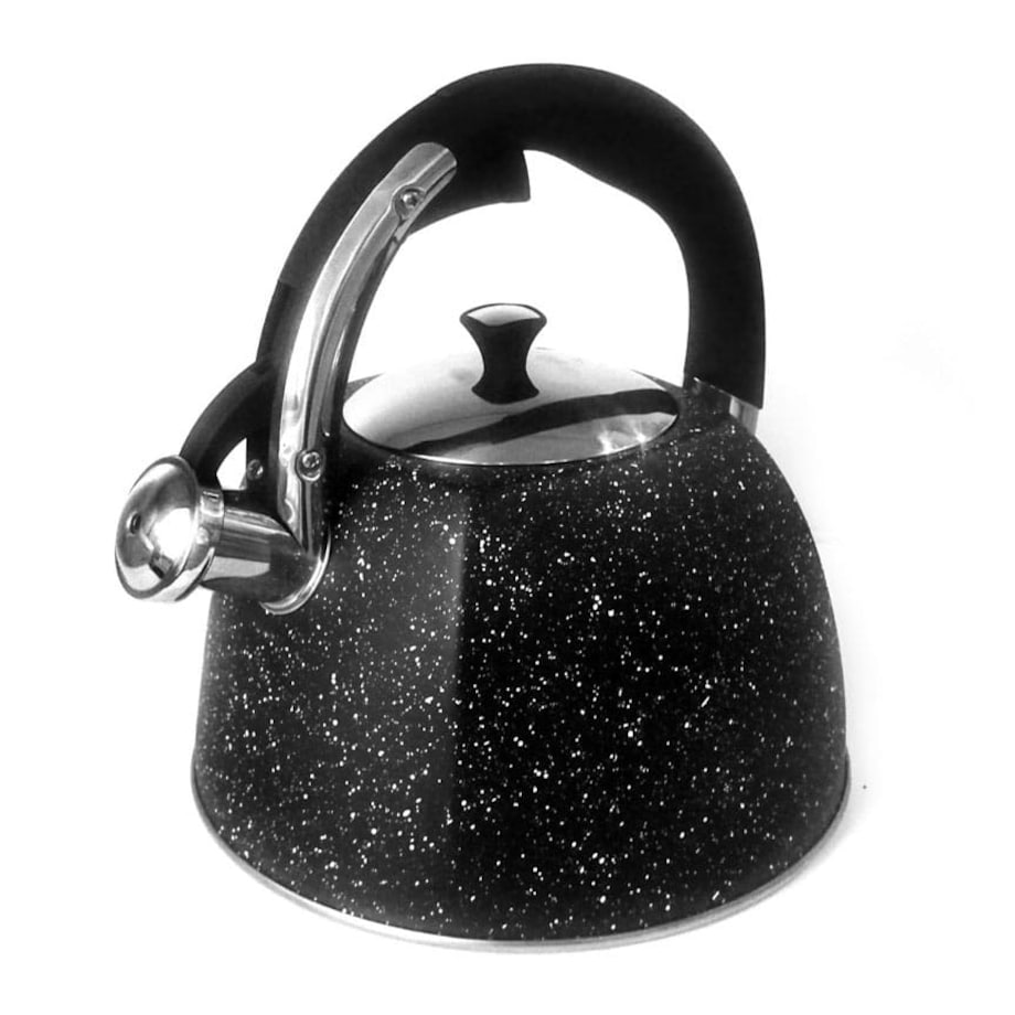 Czajnik stalowy z gwizdkiem 2.2L indukcja gaz czarny marmur KLAUSBERG