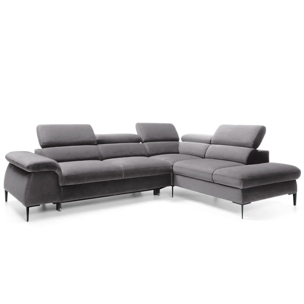 Narożnik z funkcją spania SIMON L ciemny szary prawy/lewy