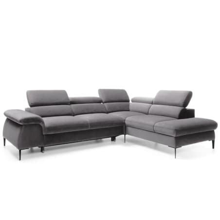 Narożnik z funkcją spania SIMON L ciemny szary prawy/lewy