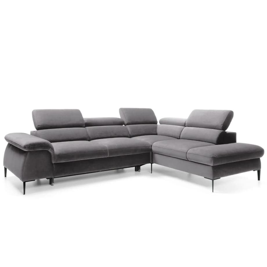 Narożnik z funkcją spania SIMON L ciemny szary prawy/lewy