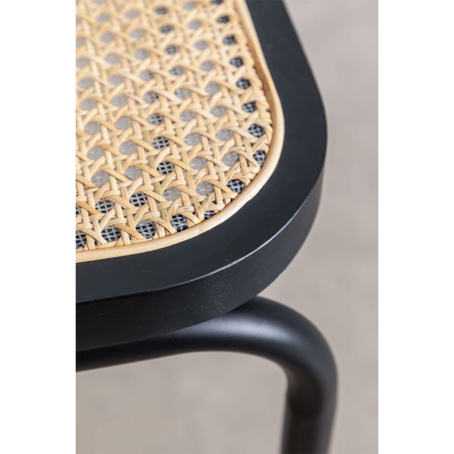 Krzesło czarne z plecionką wiedeńską czarna podstawa