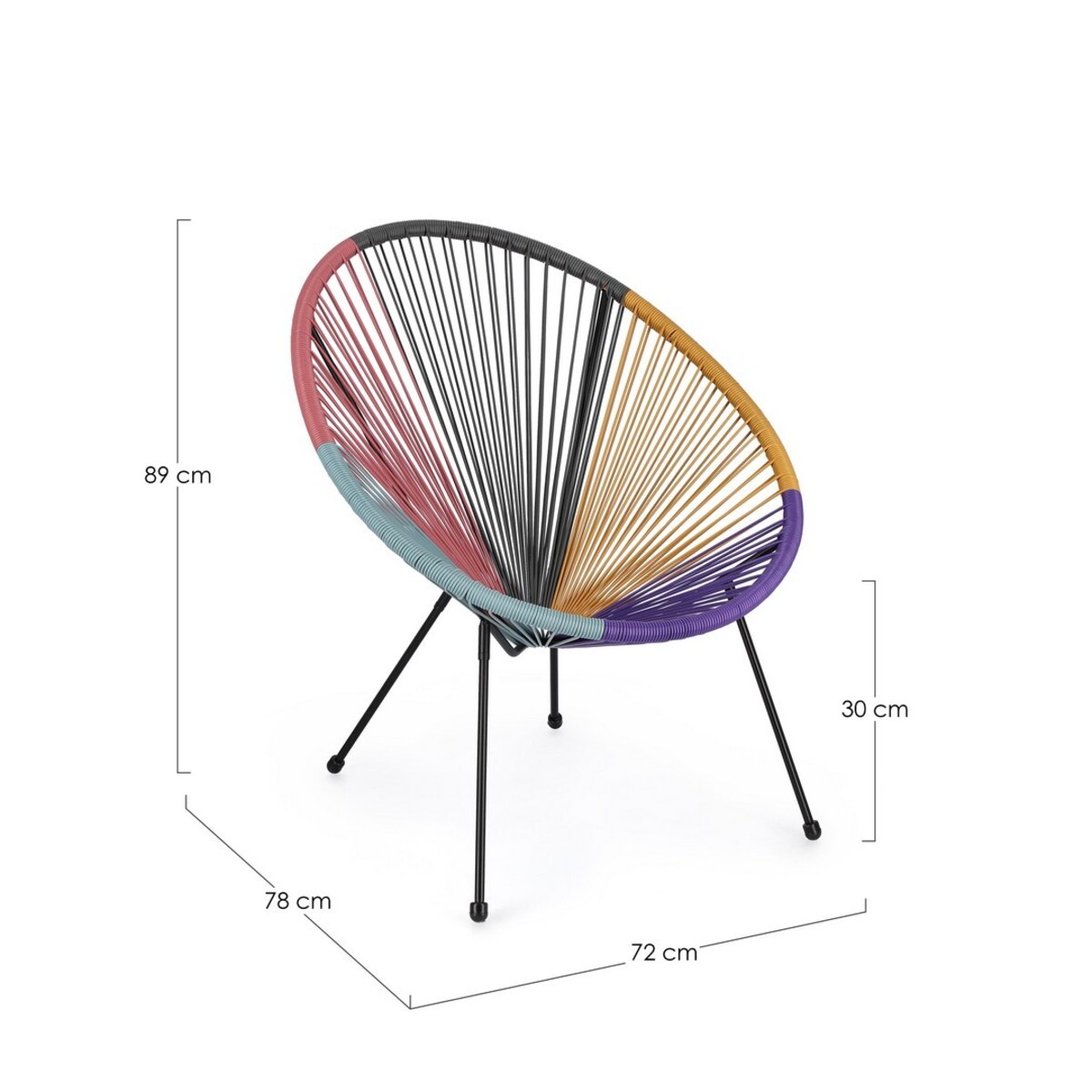 BIZZOTTO krzesło ogrodowe PARKER wielokolorowe