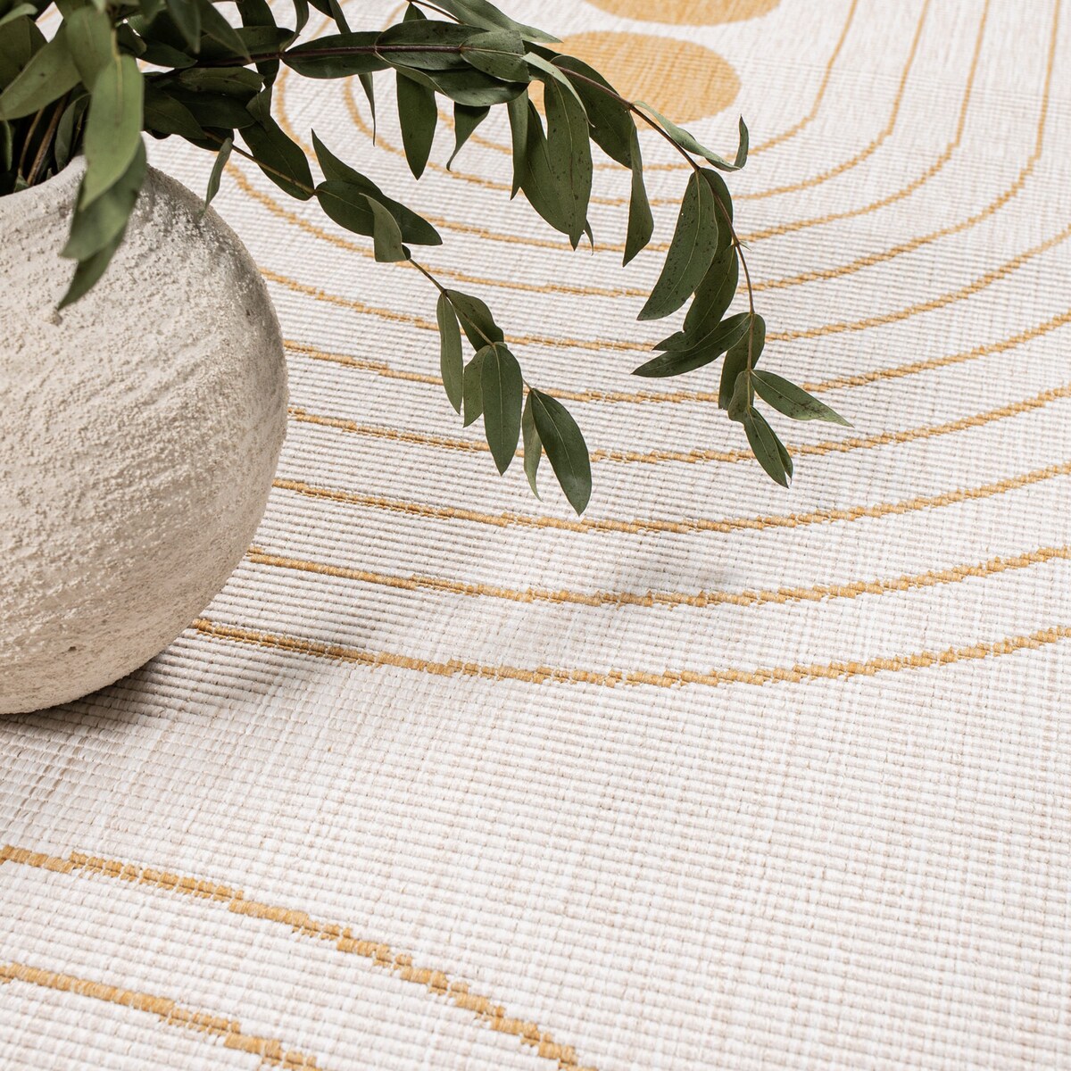 Funkcjonalny dywan na zewnątrz i do wnętrz, dwustronny DUO 57390 Ochre 200x290