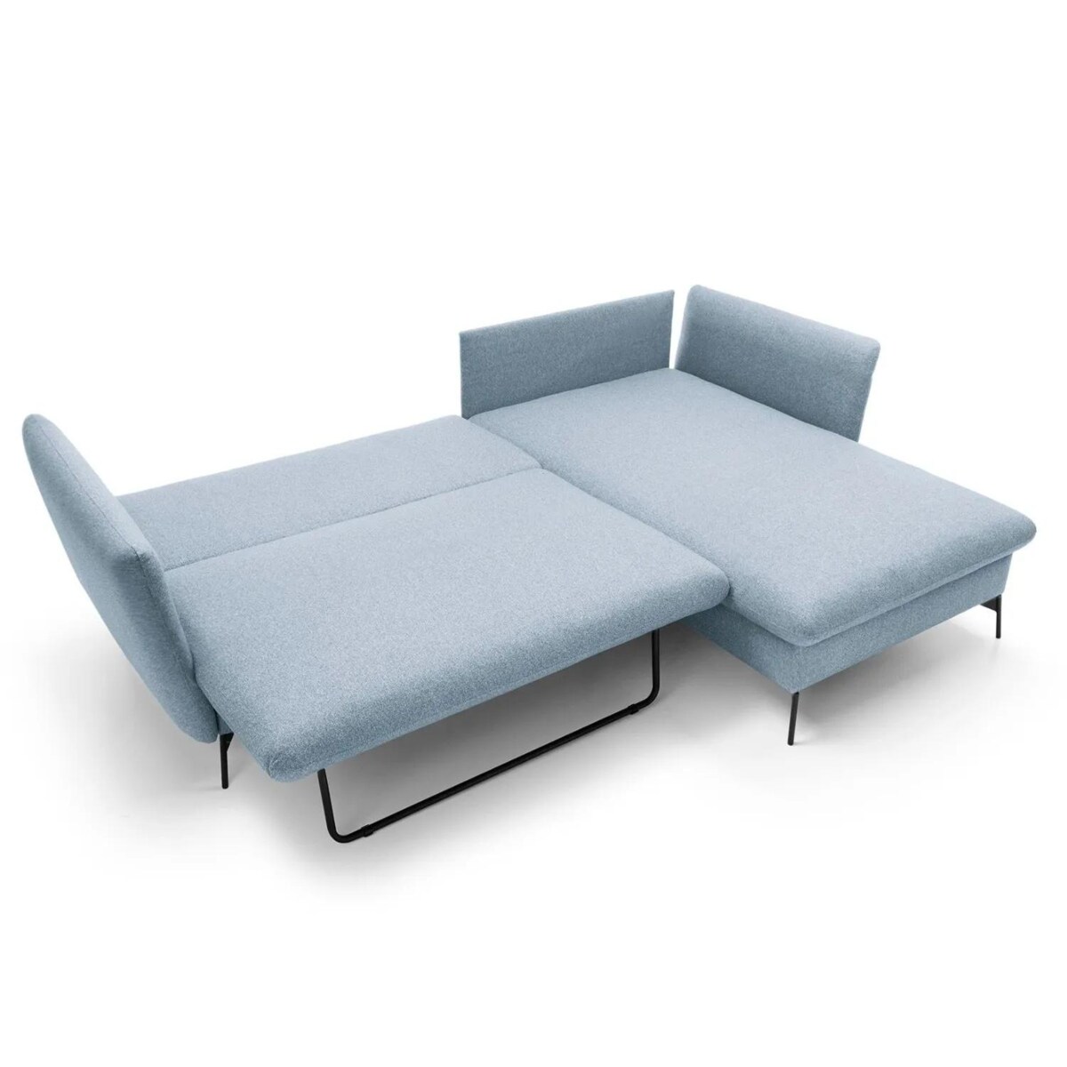 Narożnik z funkcją spania LINDA niebieski prawy/lewy