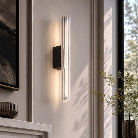 Lampa ścienna VERTI 40 cm - LED, transparentna tuba
