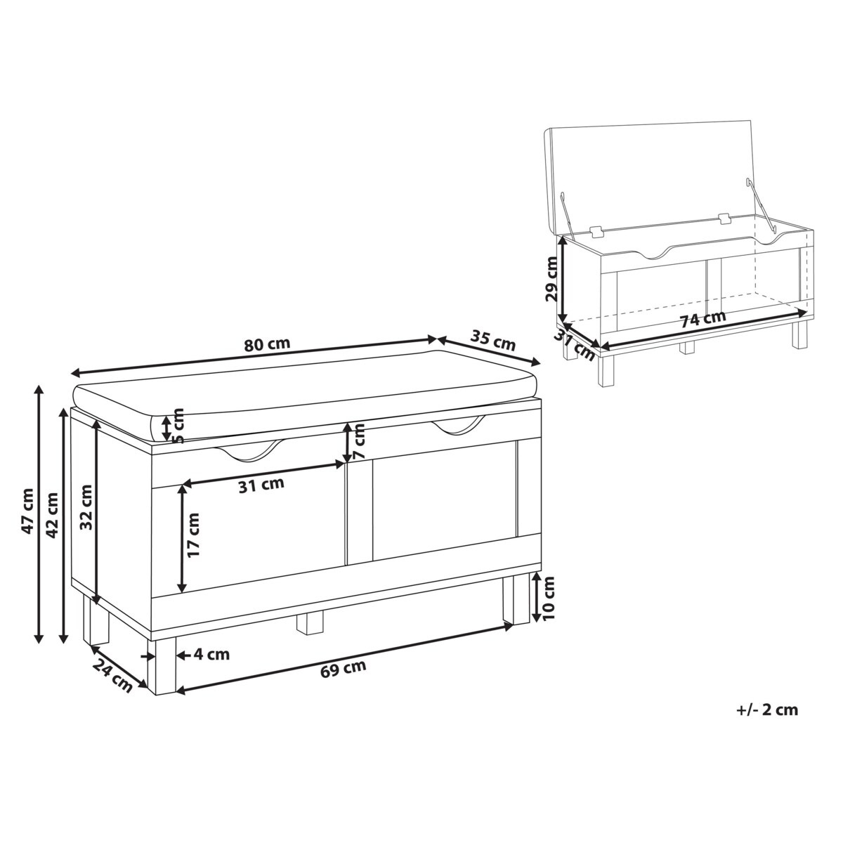 Ławka WASHINGTON Jasne drewno